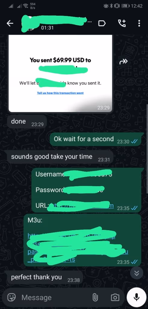 Step 2: order confirmation on WhatsApp